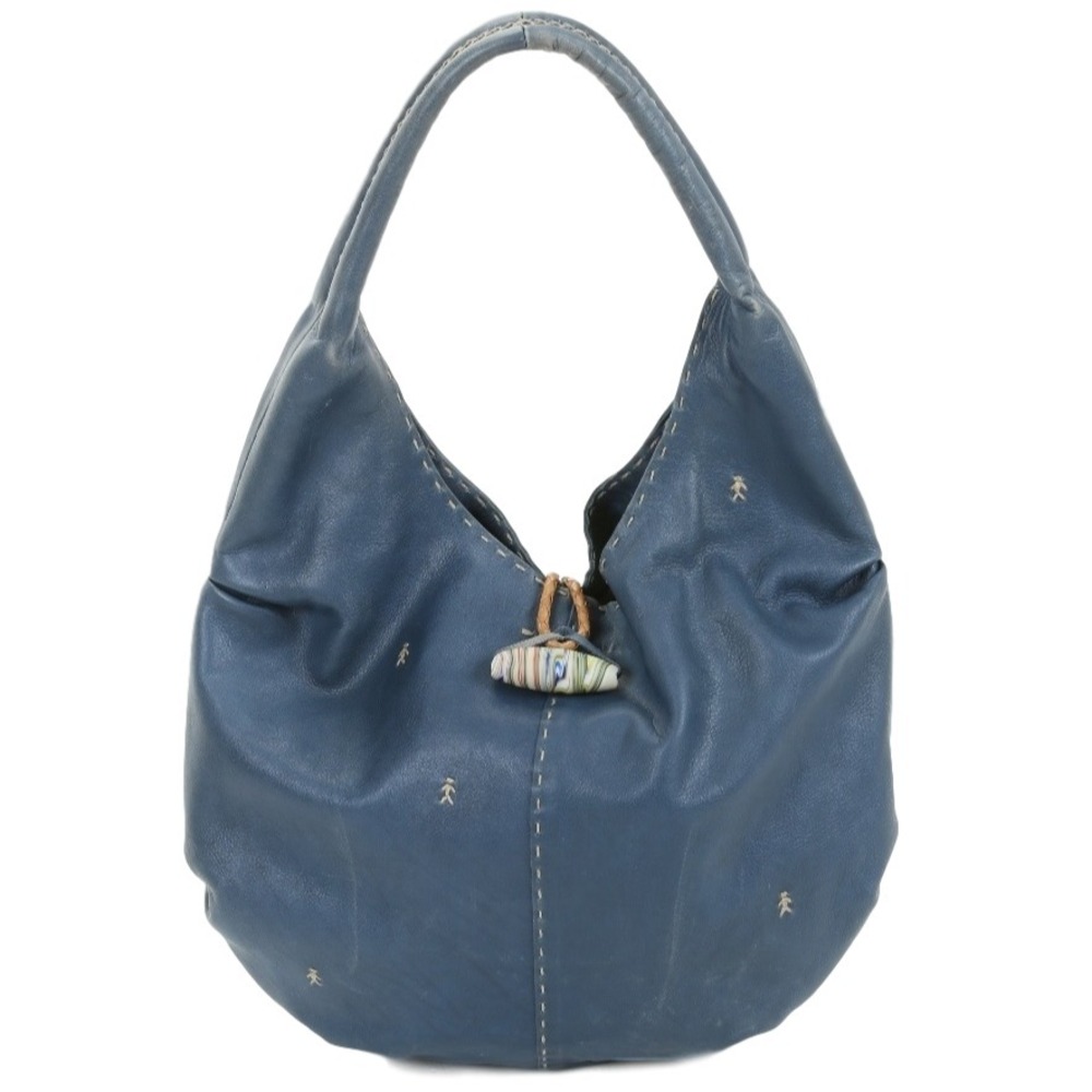 Henry Bequelin Blue Leather Shoulder Bag